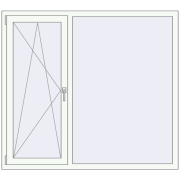 REHAU Euro 70 1560x1400 мм Білий (RAL 9016) з двох сторін