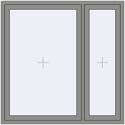 Вікна 1500x1500 мм Altest Pony 375 RAL 9007 Grey aluminium з двох сторін