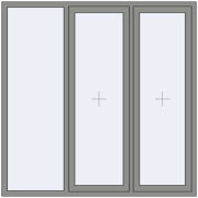Altest Pony 375 1800x1800 мм RAL 9007 Grey aluminium з двох сторін