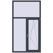 REHAU Euro 60 1100x2000 мм ANTHRACITE_GREY_STRUKTURAL з двох сторін