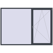 REHAU Euro 70 2500x1800 мм ANTHRACITE_GREY_STRUKTURAL з двох сторін