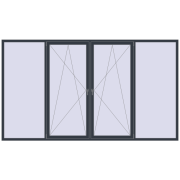 REHAU Euro 70 3500x2000 мм ANTHRACITE_GREY_STRUKTURAL з двох сторін
