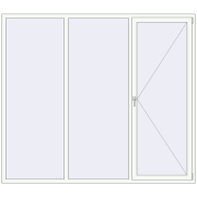 REHAU Euro 70 2400x2100 мм Білий (RAL 9016) з двох сторін