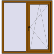 Вікна 1280x1340 мм REHAU Euro 60 GOLDEN OAK з двох сторін