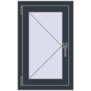 REHAU Euro 60 500x800 мм ANTHRACITE_GREY_STRUKTURAL з двох сторін