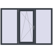 REHAU Euro 60 1700x1200 мм ANTHRACITE_GREY_STRUKTURAL з двох сторін