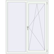 REHAU Euro 70 1350x1700 мм Білий (RAL 9016) з двох сторін REHAU Euro 70 1350x1700 мм Білий (RAL 9016) з двох сторін