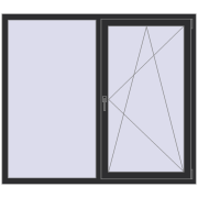 REHAU SYNEGO MD 1600x1400 мм ANTHRACITE_GREY_GLATT з двох сторін REHAU SYNEGO MD 1600x1400 мм ANTHRACITE_GREY_GLATT з двох сторін