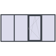 REHAU Euro 60 3000x1500 мм ANTHRACITE_GREY_STRUKTURAL з двох сторін