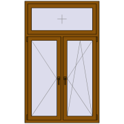 REHAU Euro 60 1110x1810 мм GOLDEN OAK з двох сторін