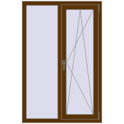 REHAU Euro 70 950x1450 мм WALNUT з двох сторін