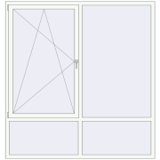 REHAU Brillant-Design 2000x2100 мм Білий (RAL 9016) з двох сторін