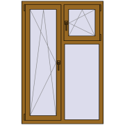 REHAU Euro 70 1000x1500 мм LIGHT_OAK з двох сторін