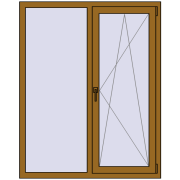 Вікна 1200x1500 мм REHAU SYNEGO MD LIGHT_OAK з двох сторін