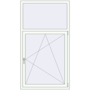 REHAU Euro 70 1000x1800 мм Білий (RAL 9016) з двох сторін