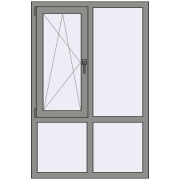 Altest Pony 375 1000x1500 мм RAL 9007 Grey aluminium з двох сторін