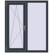 REHAU Euro 60 1000x1200 мм ANTHRACITE_GREY_STRUKTURAL з двох сторін