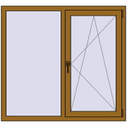 Вікна 1300x1200 мм REHAU Euro 70 LIGHT_OAK з двох сторін