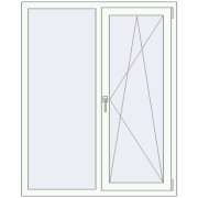 REHAU Euro 70 1240x1460 мм Білий (RAL 9016) з двох сторін REHAU Euro 70 1240x1460 мм Білий (RAL 9016) з двох сторін