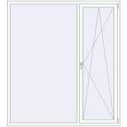 REHAU Euro 70 1900x2100 мм Білий (RAL 9016) з двох сторін REHAU Euro 70 1900x2100 мм Білий (RAL 9016) з двох сторін