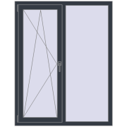 REHAU SYNEGO MD 1200x1500 мм ANTHRACITE_GREY_STRUKTURAL з двох сторін
