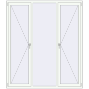 REHAU Brillant-Design 1800x2070 мм Білий (RAL 9016) з двох сторін