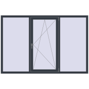 Вікна 2100x1400 мм REHAU Euro 70 ANTHRACITE_GREY_STRUKTURAL з двох сторін