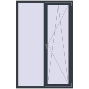 REHAU Euro 70 1300x2000 мм ANTHRACITE_GREY_STRUKTURAL з двох сторін