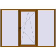 Вікна 2150x1500 мм REHAU Euro 70 GOLDEN OAK з двох сторін