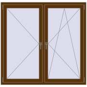REHAU SYNEGO MD 1450x1400 мм WALNUT з двох сторін
