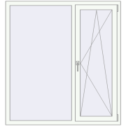 REHAU Euro 60 1350x1450 мм Білий (RAL 9016) з двох сторін