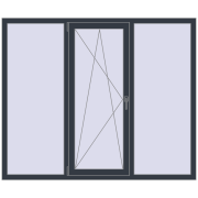 Вікна 1800x1500 мм REHAU Brillant-Design ANTHRACITE_GREY_STRUKTURAL з двох сторін