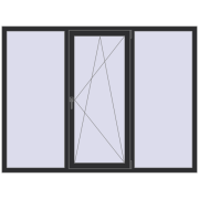 REHAU Euro 70 2000x1499 мм ANTHRACITE_GREY_GLATT з двох сторін REHAU Euro 70 2000x1499 мм ANTHRACITE_GREY_GLATT з двох сторін