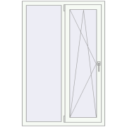 REHAU Euro 70 1000x1500 мм Білий (RAL 9016) з двох сторін