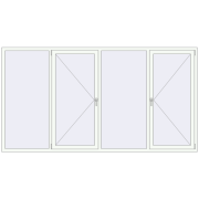 REHAU Euro 60 3000x1600 мм Білий (RAL 9016) з двох сторін