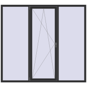 Вікна 2200x2000 мм REHAU Euro 60 ANTHRACITE_GREY_GLATT з двох сторін