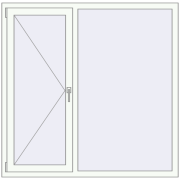 REHAU Euro 70 1450x1430 мм Білий (RAL 9016) з двох сторін