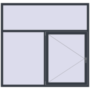 REHAU Euro 70 1950x1850 мм ANTHRACITE_GREY_STRUKTURAL з двох сторін