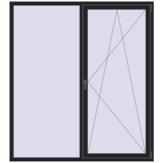Вікна 1800x2000 мм REHAU SYNEGO MD BLACK_ULTI-MATT з двох сторін