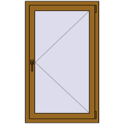 REHAU Euro 70 770x1270 мм LIGHT_OAK з двох сторін