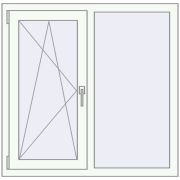 REHAU Brillant-Design 1050x1030 мм Білий (RAL 9016) з двох сторін