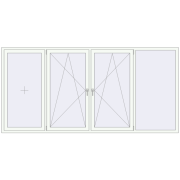 Вікна 3100x1500 мм REHAU SYNEGO MD Білий (RAL 9016) з двох сторін