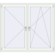REHAU SYNEGO MD 1450x1400 мм Білий (RAL 9016) з двох сторін