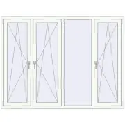 REHAU Euro 70 2000x1500 мм Білий (RAL 9016) з двох сторін REHAU Euro 70 2000x1500 мм Білий (RAL 9016) з двох сторін