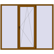 Вікна 2100x1800 мм REHAU Euro 70 GOLDEN OAK з двох сторін