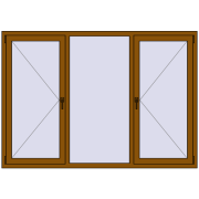 REHAU SYNEGO MD 2000x1400 мм GOLDEN OAK з двох сторін