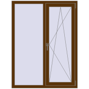 REHAU Euro 60 1100x1460 мм WALNUT з двох сторін