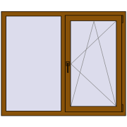REHAU Euro 70 1330x1110 мм GOLDEN OAK з двох сторін