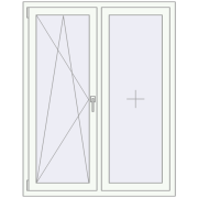 REHAU Euro 70 1160x1480 мм Білий (RAL 9016) з двох сторін REHAU Euro 70 1160x1480 мм Білий (RAL 9016) з двох сторін