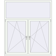 REHAU Euro 60 1550x1800 мм Білий (RAL 9016) з двох сторін REHAU Euro 60 1550x1800 мм Білий (RAL 9016) з двох сторін